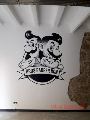 graffiti mario bros barber bcn